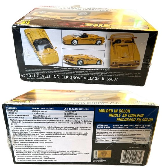 Revell 1/24 Snaptite Lamborghini Diablo VT Roadster REV851966 (SEALED) - Picture 2 of 2